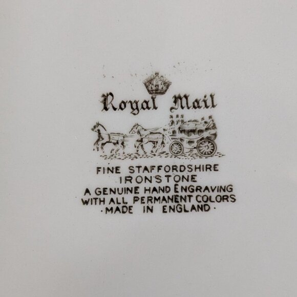 Royal Mail Brown on Cream Antique Plate by Myott Staffordshire - Picture 4 of 8